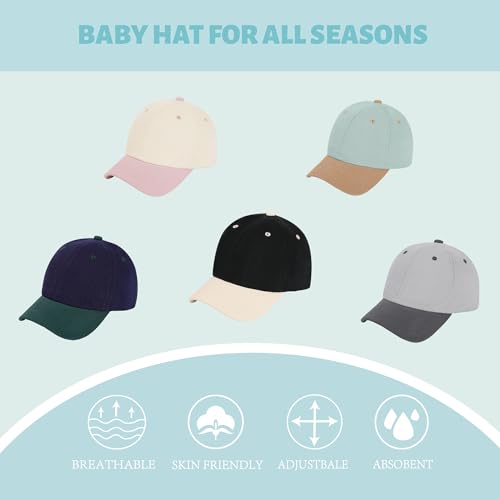 Baby Baesball Hat Toddler Baseball Cap Colorblock Cotton Girl Boy Sun Hats Infant Adjustable Size for 6M-6Y3