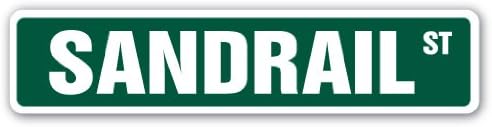 SANDRAIL Street Sign dune buggy Sand Rail Sand  Interior  Letrero de plástico de 18 pulgadas de ancho