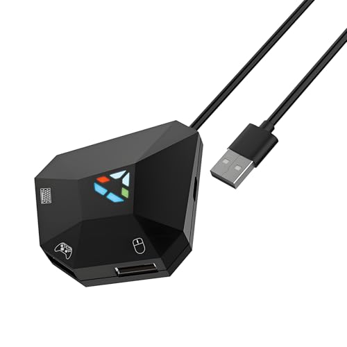 Elprico Adaptador de Ratón para Teclado, Compatible con Consolas Experiencia de Juego Mejorada, Plug and Play, Duradero, Material ABS, para Juegos FPS, TPS, RPG, RTS