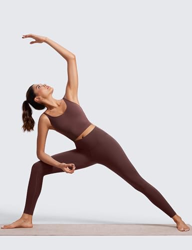 Image of CRZ YOGA Butterluxe-Light Womens V Neck Longline Sports Bra - Spaghetti Straps Workout Crop Top Padded Yoga Cami