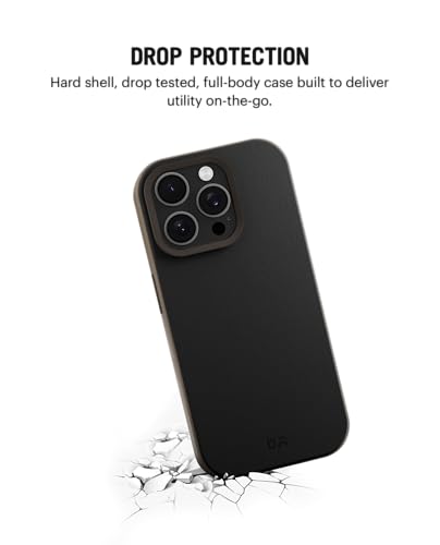 Image of DailyObjects Leatherite Case for iPhone 15 Pro Max Compatible with MagSafe Wireless Charging | Black-Beige Hybrid Magnetic Back Cover