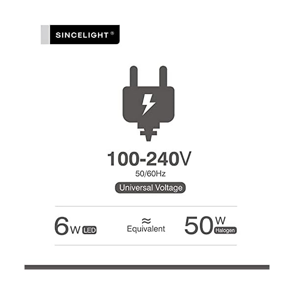 SINCELIGHT GU10 LED Leuchtmittel Deckenspots Reflektorlampe mit 100° Ausstrahlungswinkel, 6W(550Lumen)≈50W Halogen, RA≈92, Kaltweiß 6000K, Nicht Dimmbar, 6er-Pack – Bild 4