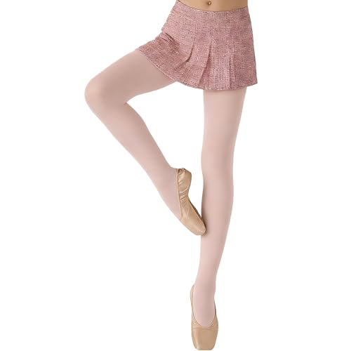 L&K Ballett Strumpfhose Mädchen 80 DEN Tanzstrumpfhose aus Mikrofaser Kinder Feinstrumpfhose elastisch & weich für Ballett, Tanz & Gymnastik 27261AP-134/140