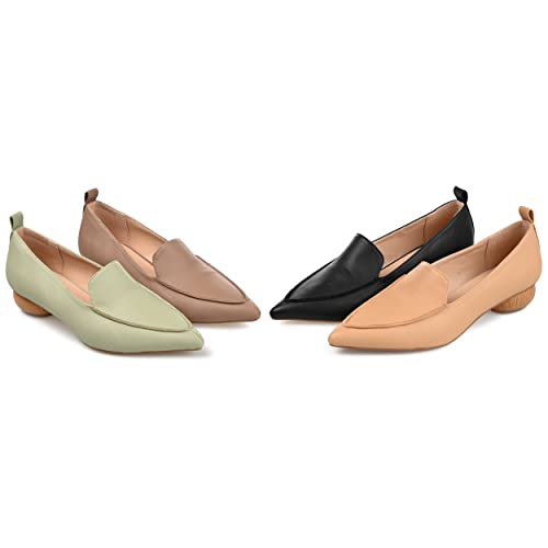 Journee Collection Womens Maggs Loafer Pointed Toe Slip On Flats Black 8.5 Medium Womens Us #TOP4