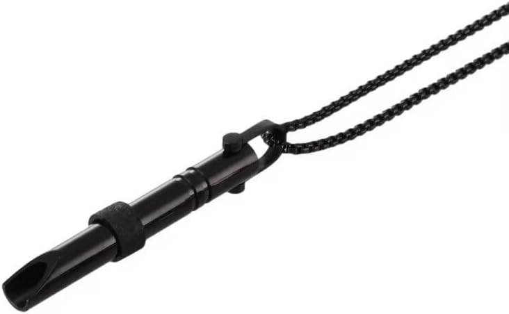 Stainless Steel Anxiety Breathing, Anxiety Necklace For Men Women, Mindful Breathing Anxiety Jewelry Calming Panic Attack Stress Relief Gifts Anxiety Relief Items-black