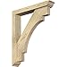 Ekena Millwork BKT0402X22X26MRC01RDF Merced Traditional Rough Sawn Bracket w/Offset Brace, Douglas Fir