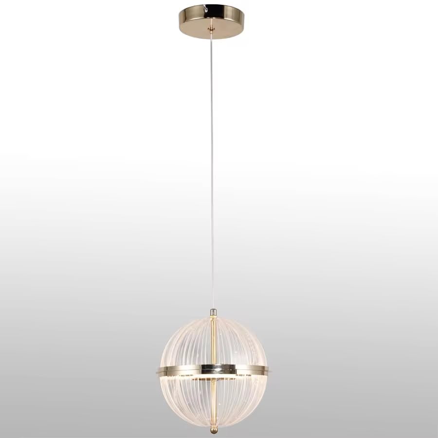 Luxury Gold Celestial Orb Pendant Light|Decorative Faceted Crystal Globe Hanging Lamp with 3C-LED for Bedroom, Bedside & Dining Spaces|Sphere-image-14