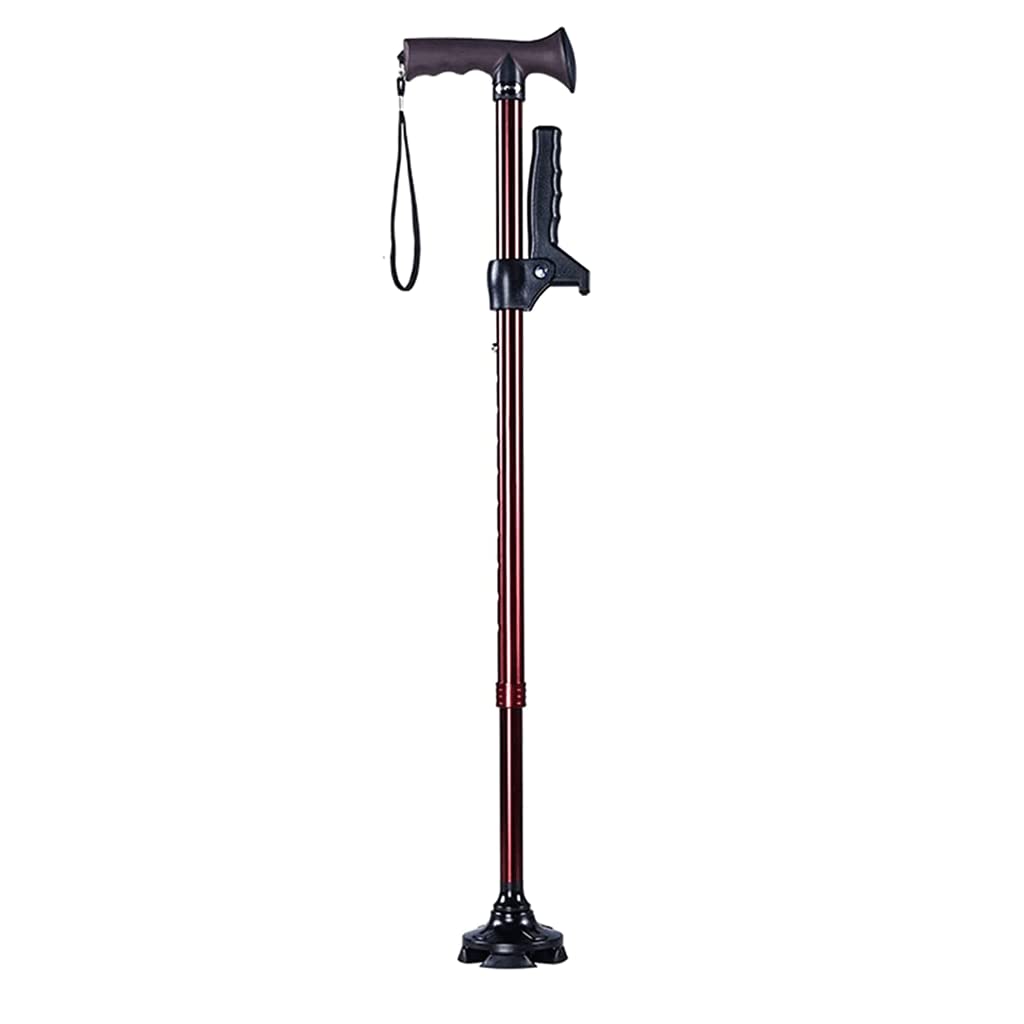 Muletas para adultos Muletas para adultos Bastón de ajuste de altura de 10 niveles con 2 manijas en T y base cuadrada pivotante Bastón de aluminio liviano conveniente