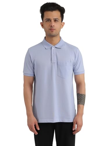 Image of Rupa Bumchums Men Super Combed Cotton Solid Half Sleeve Club Collar Polo Regular Fit T-Shirt with Chest Pocket