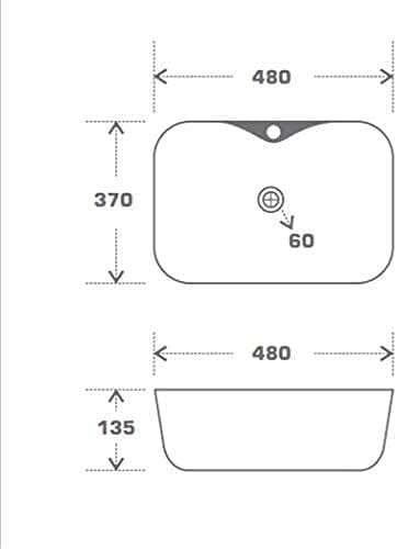 Image of BASSINO 19x15x5 Inches Ceramic Counter Top Wash Basin /Black & Gold Basin for Bathroom /Modern Design /Rectangular Shape Tabletop Washbasin for Restaurant /Dining Hall /Living Room /Home(Glossy)