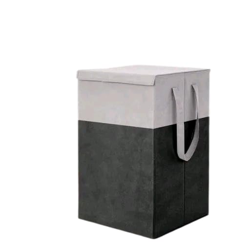 75 L Non Woven Printed Rectangular Foldable Large Laundry Bag/Basket With Lid & Handle, Freestanding Clothes Storage Organizer for Bedroom (Black)-image-20