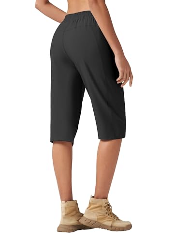 Willit Womens 15" Hiking Long Shorts Lightweight Zipper Pockets Below Knee Length Cargo Quick Dry Water Resistant2