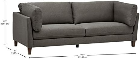 Amazon Brand – Rivet Midtown Contemporary Upholstered Sofa Couch, 92.1"W, Charcoal