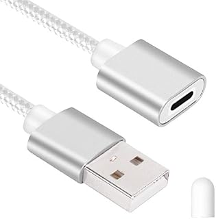 CoBak Charger Cable for Apple Pencil - Charging Adapter Cable for Apple Pencil, Female to Male Adapter Extension Cable, White