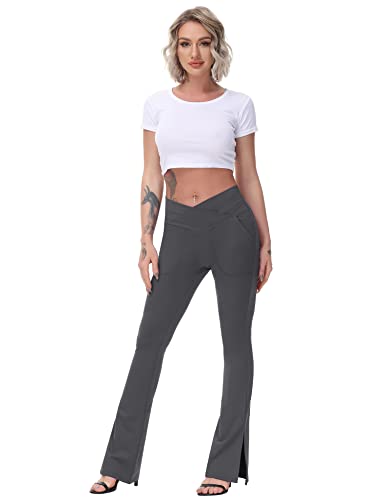 Luyaa Womens Work Pants Business Casual Yoga Pants With Pockets Plus Size Pants For Women Dark Grey Xxl #TOP1