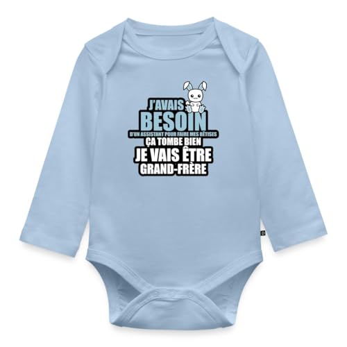 Assistant grand frère body bébé manches longues bio pour idée cadeau