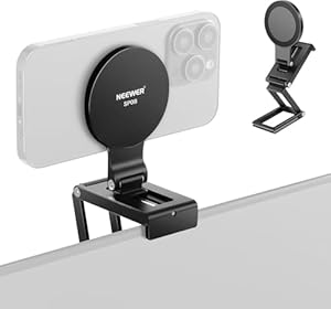NEEWER Support pour Appareil Photo Continuité pour Moniteur de Bureau, Support Magnétique Trois Parties pour Téléphone Webcam, Base Type Arca, Compatible avec MagSafe iPhone iMac, Mac, Samsung, SP08
