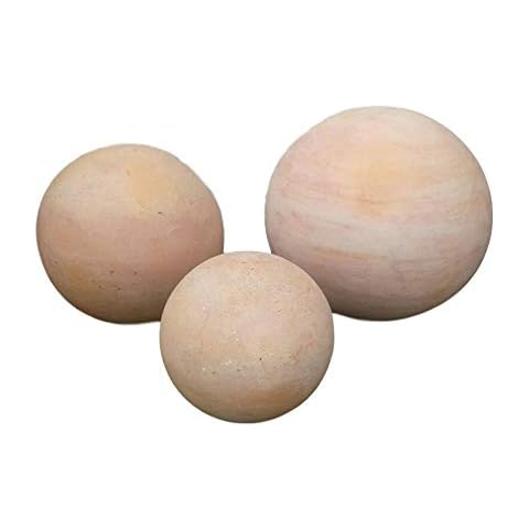 3er Kugelset ca. 22 + 17 + 12 cm aus Terracotta Terrakotta Deko Garten Cover