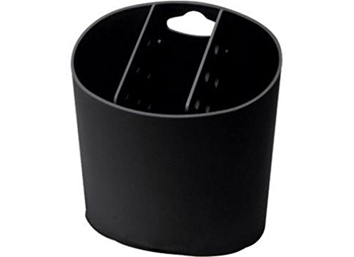 Escorredor de talheres Oval Basic, 13,8 x 10,5 x 14,4 cm, Preto, Coza