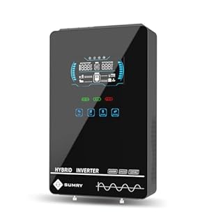 SUMRY Hybrid Solar Inverter, 4000W DC 24V to AC 120V Pure Sine Wave Power Converter, Glass Top Cover with LCD Display, 140A MPPT Charge Controller, Supports Battery-Less or AGM Lithium Battery