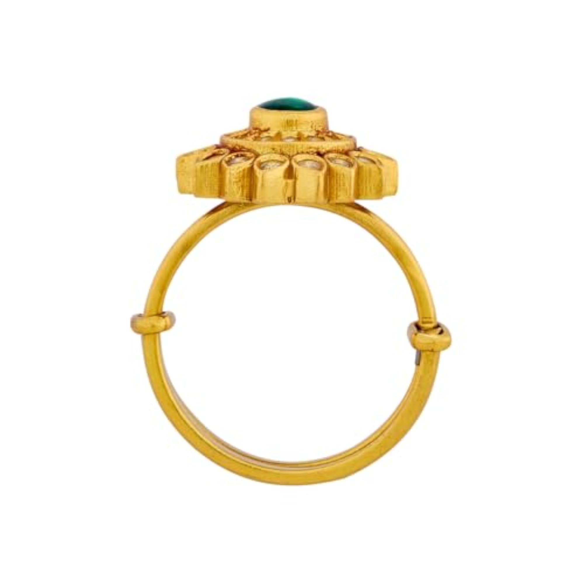 Women's Ruby Gold Polished 92.5 Silver Temple Ring