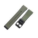 ROUHO Correa Silicona 24mm Brazalete Goma Impermeable Repuesto Flexible Hebilla Ardillón Acero Inoxidable Mate para Casio G-Shock Verde