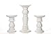 Hosley Set of 3 Ceramic White Pillar Candle Holders Two 6 Inch and One 9.5 Inch High. Ideal for LED and Pillar Candles Gifts for Wedding Party Home Spa Reiki Aromatherapy Votive Candle Gardens P2