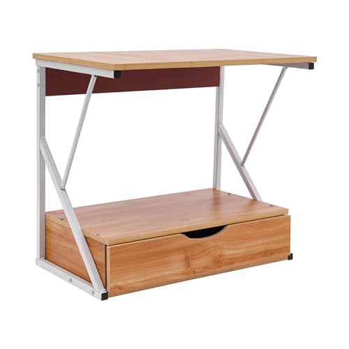Treeisland Estante para microondas, estante de 2 niveles para microondas con cajón, soporte de pie para microondas para cocina