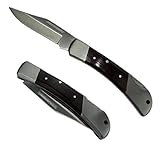 Maximtac Taschenmesser mit Ebenholz-Griffschalen, 192mm Länge mit Zuklappsicherung Holzgriff Zweihandmesser Klappmesser