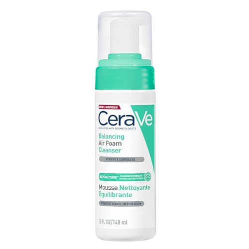 CeraVe Mousse Detergente Riequilibrante, Per Pelli da Normali e Miste, Pelle Idratata e Produzione del Sebo Ridotta, Con Tecnologia Glycolysine, 3 Ceramidi Essenziali e Allantoina, 148 ml​