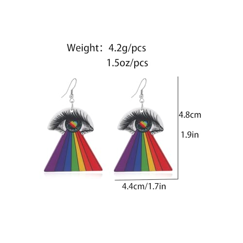 Rainbow Earrings Pride Earrings Rainbow Eye Earrings Disco Ball Earrings Rainbow Chain Earrings Lesbian LGBT Pride Jewelry4