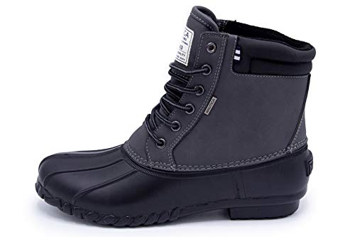 Nautica Mens Channing Waterproof Snow, Insulated Duck Boot-Big And Tall-Wide Width -Charcoal/Black-14 #TOP1