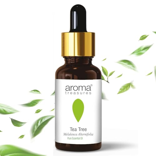 Image of Aroma Treasures Tea Tree essential oil 100% Pure, multipurpose essential oil for acne, hair, skin, body, dandruff (30ml)