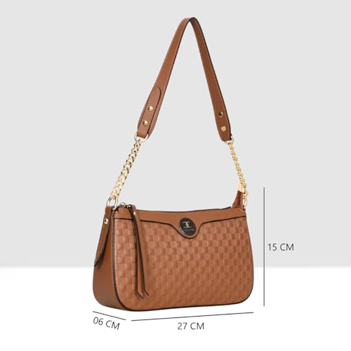 Image of ESBEDA Checks Texture Handbag | Ladies Purse | Stylish Handbag | Gift Bag For Women