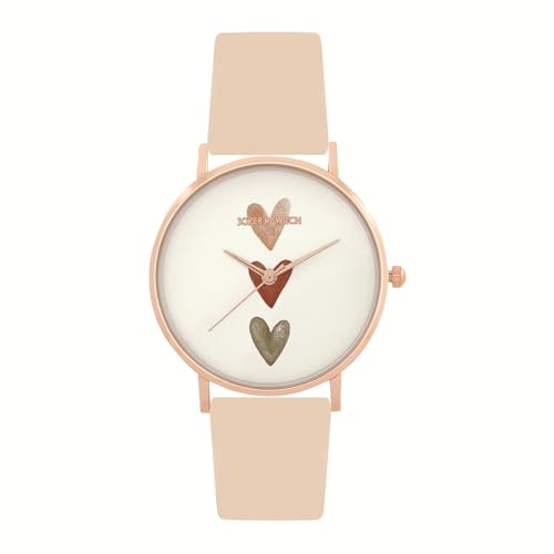 Joker & Witch Ethereal 36mm Beige Dial 18mm Beige Faux Leather Wa...