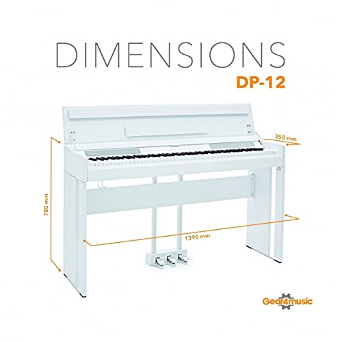 Piano numérique compact à 88 touches avec pédale DP-12 par Gear4music Blanc - Les Beatles, Paul McCartney, John Lennon, RIngo Starr, George Harrison Piano numérique compact à 88 touches avec pédale DP-12 par Gear4music Blanc – Image 7