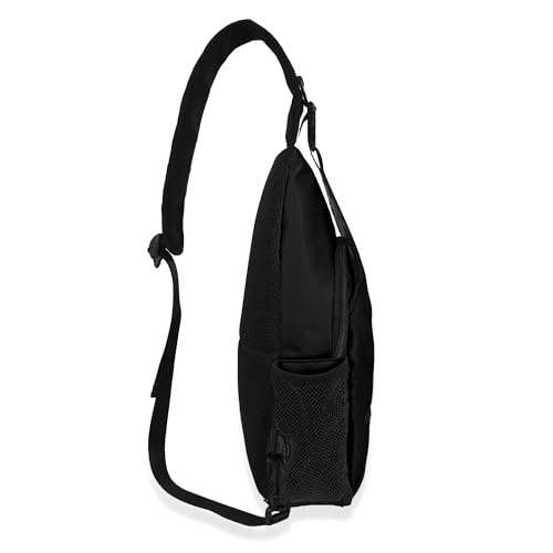 Bolsa de cuerpo negra equipada con cremalleras y correa resistente 3