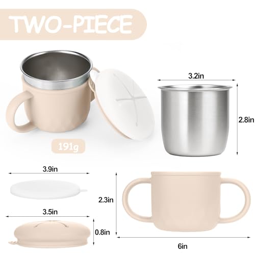 Image of Mity rain Stainless Steel Snack Containers for Kids with Spill-Proof Silicone Lids & Handles - 3-in-1 Baby Snack Cups, No-Spill Toddler Snack Box, Perfect for On-the-Go Healthy Eating