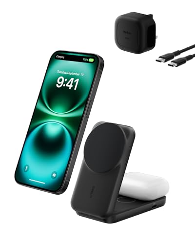 Belkin UltraCharge 2 in 1 Magnetic Wireless Charger with Qi2 25W - Black