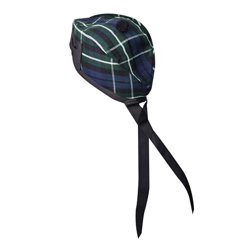 Image of Glengarry Cap-Traditional Scottish Hat, Acrylic Wool Tartan Glengarry hat, Kilts /Bagpipes Accessories