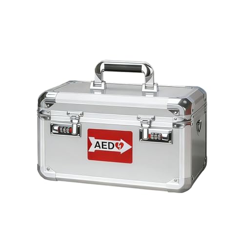 BAGAKE AED Vehicle Storage Case with Combination Lock-15.5 x 9.6 x 10 Inches Universal AED Compatible Medical Device Box, Perfect for Home, Hospital & School