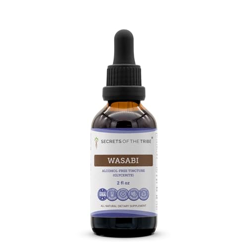 Secrets of the Tribe Wasabi Tincture Alcohol-Free Extract High-Potency Herbal Drops Tincture Made from Wasabi (Eutrema japonicum) Dried Root 2 oz