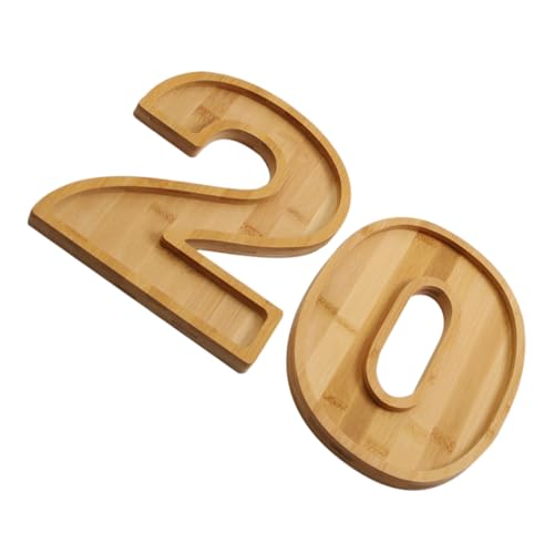 SOLUSTRE Wooden Number 20 Charcuterie Tray Cardboard Fillable Boxes Party Favors Fruit Platter for Birthday Celebrations