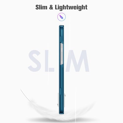 FINTIE Case for Samsung Galaxy Tab A11 8.7 Inch 2025/ Tab A9 8.7 Inch Screen Size, Ultra Thin Protective Case with Translucent Back Cover for Tablet A11/ A9, Peacock Blue