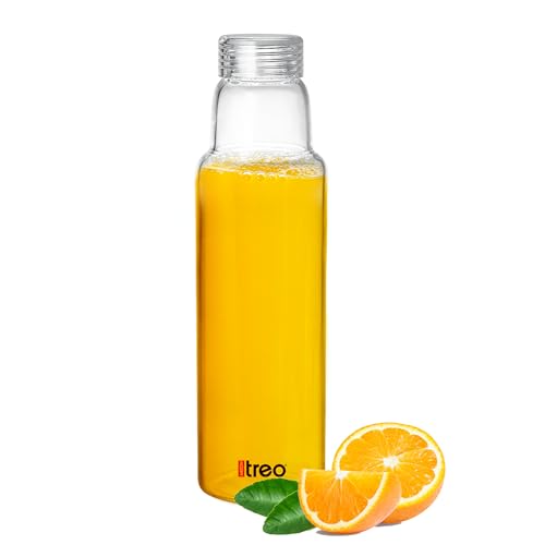 Treo By Milton Borosilicate Clarisma 1000 Glass Fridge Water Bottle, Leak-Proof & Durable, Wide Mouth for Easy Cleaning, Transparent Design, Suitable 