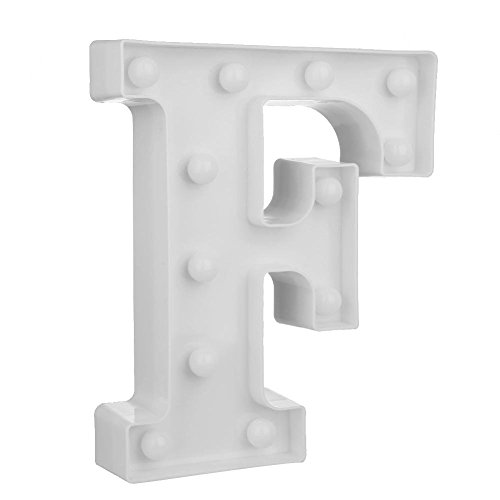 UEB Luci LED Decorative a Forma di Lettere 3D LED Luce Atmosfera Lampada Decorativa per Feate,Matrimonio,Natale,Compleanno (F)