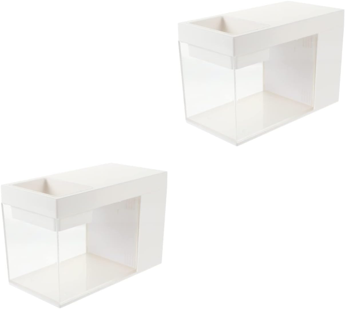 iplusmile 2Pcs Multi-Arco Multifunción Acuarios Tanque Función Contenedor Acuario Oficina Decoración Betta Mesa Hábitat Camarón Pequeñas Tortugas Bolas Escritorio Hogar