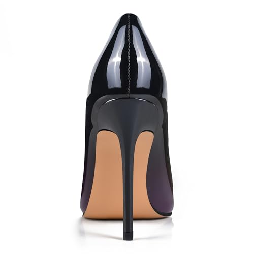 XINIUNIU High Heels for Women Pumps Gradient Patent Leather 4 inches 10CM Formal Sexy Fashion Stiletto Dress Wedding Shoes Pointed Toe4