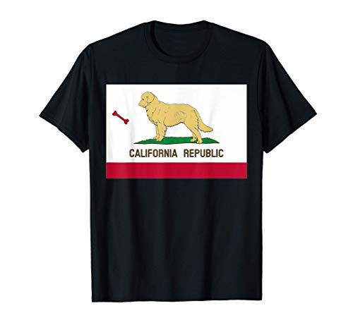 Golden Retriever Funny California State Flag T-Shirt