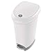 Sterilite 12.6 Gallon Locking StepOn Wastebasket with Lid, Large Trash Can for The Kitchen and Mudroom, Pedal and Lock, White Lid and Base, 2-Pack